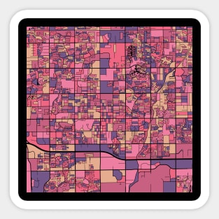 Chandler Map Pattern in Purple & Pink Sticker